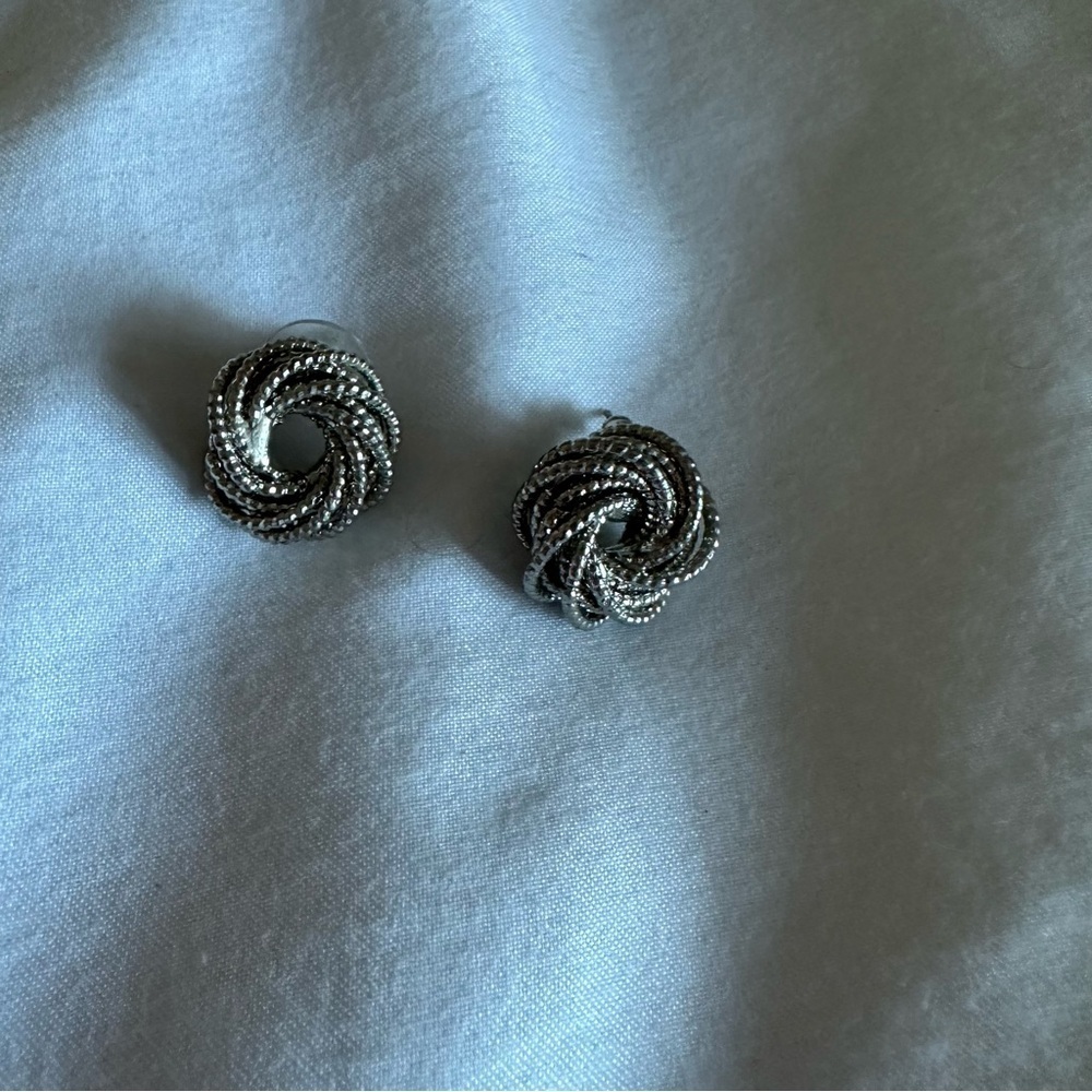 Silver Knot Earrings